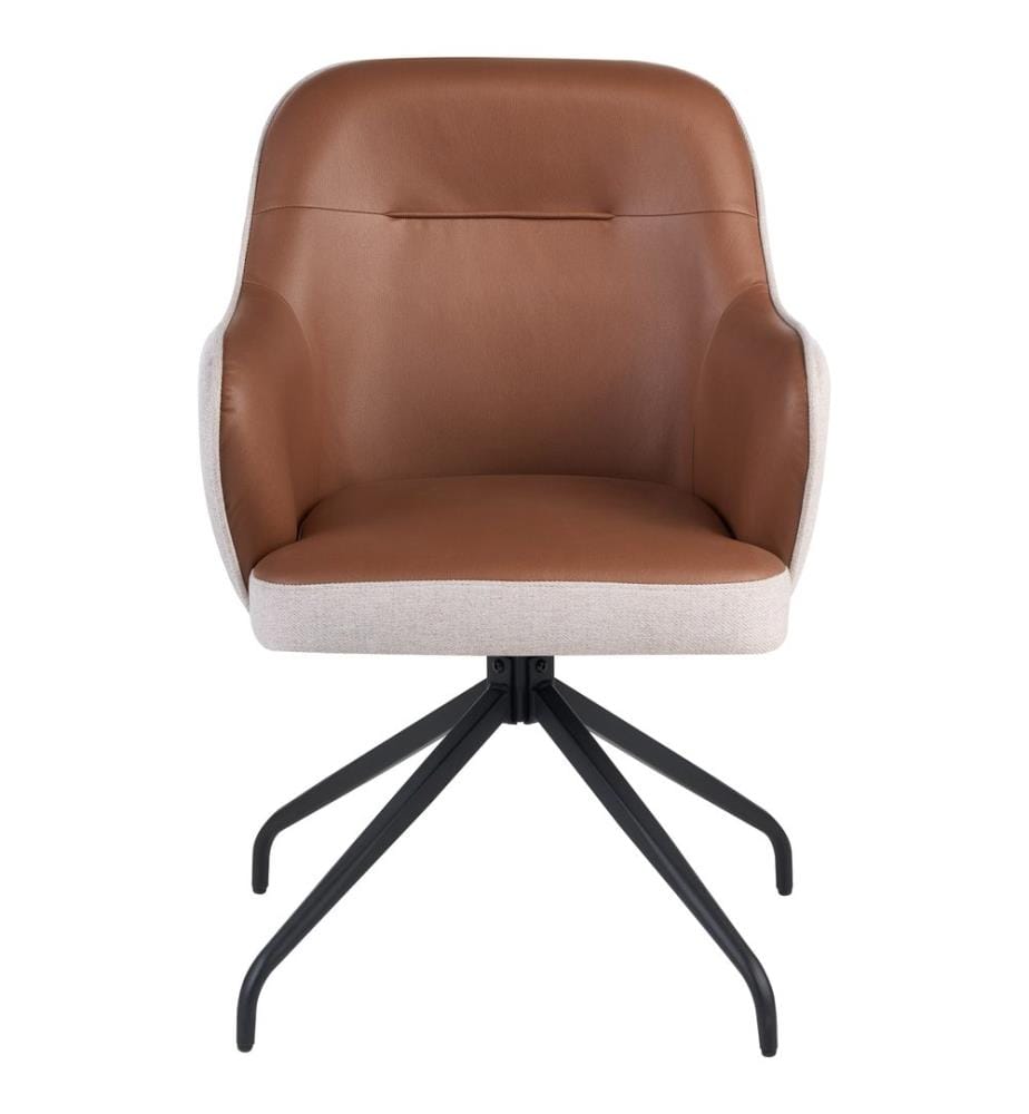 Chaise de salle à manger STOWE Tissu Marron