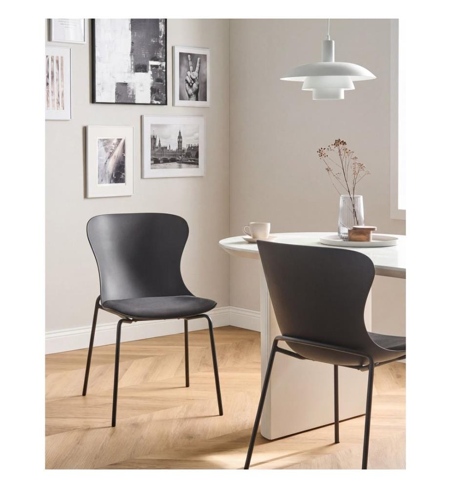 Lot de 2 chaises de salle à manger PITSBURG Noir
