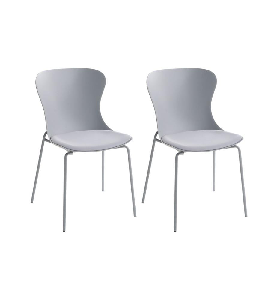 Lot de 2 chaises de salle à manger PITSBURG Gris