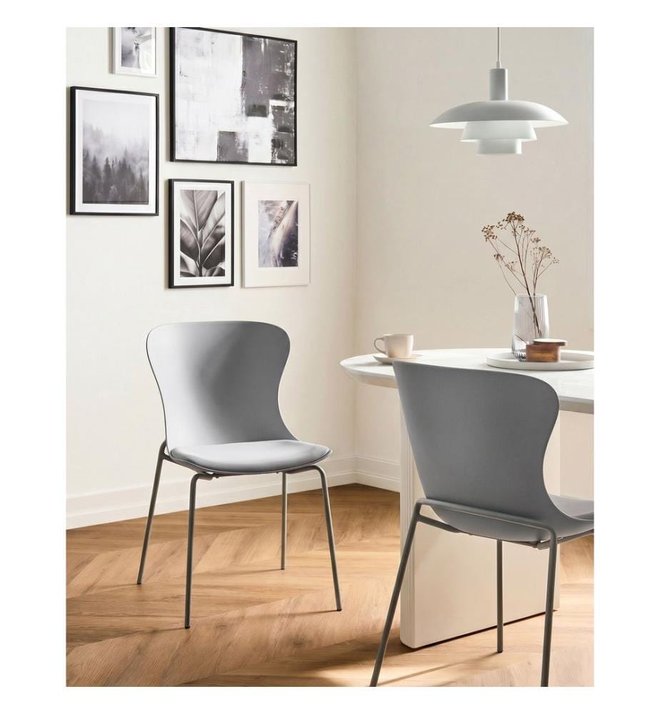 Lot de 2 chaises de salle à manger PITSBURG Gris