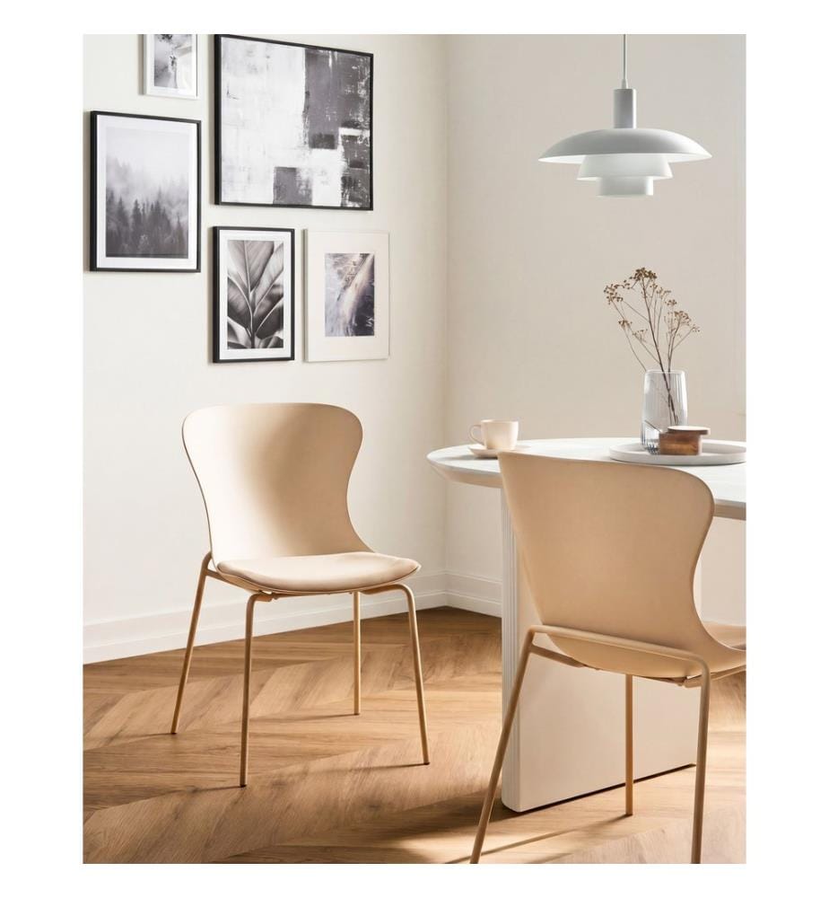 Lot de 2 chaises de salle à manger PITSBURG Beige