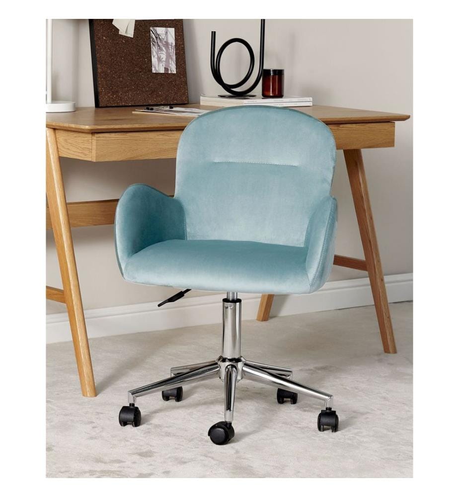 Chaise de bureau PRIDDY Velours Vert menthe