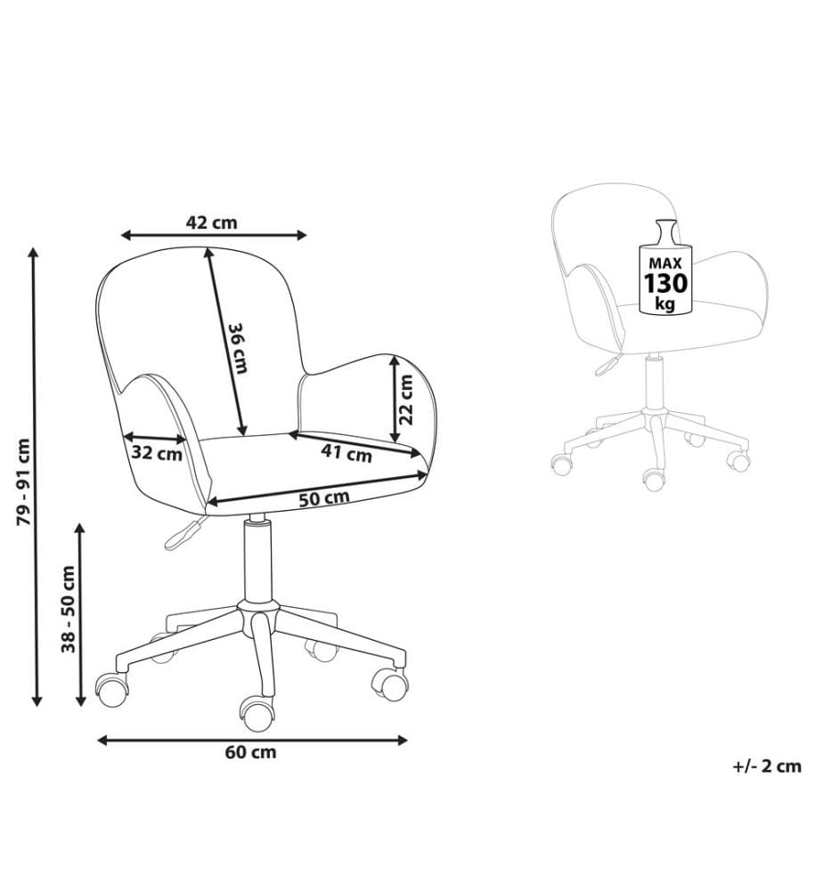 Chaise de bureau PRIDDY Velours Vert menthe
