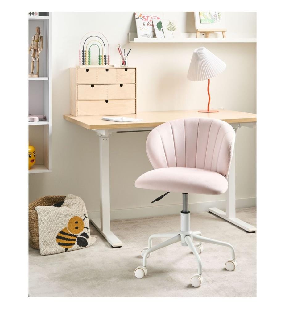 Chaise de bureau CHEERFUL Velours Rose pastel