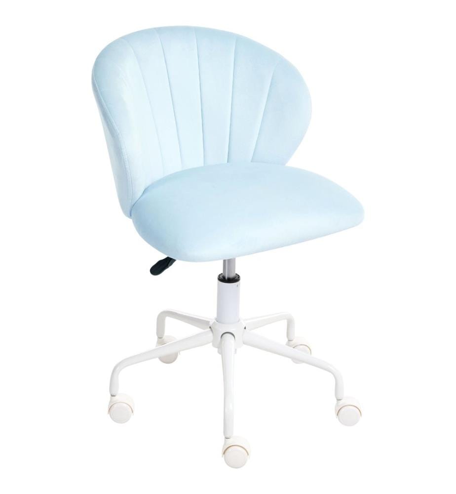 Chaise de bureau CHEERFUL Velours Bleu clair