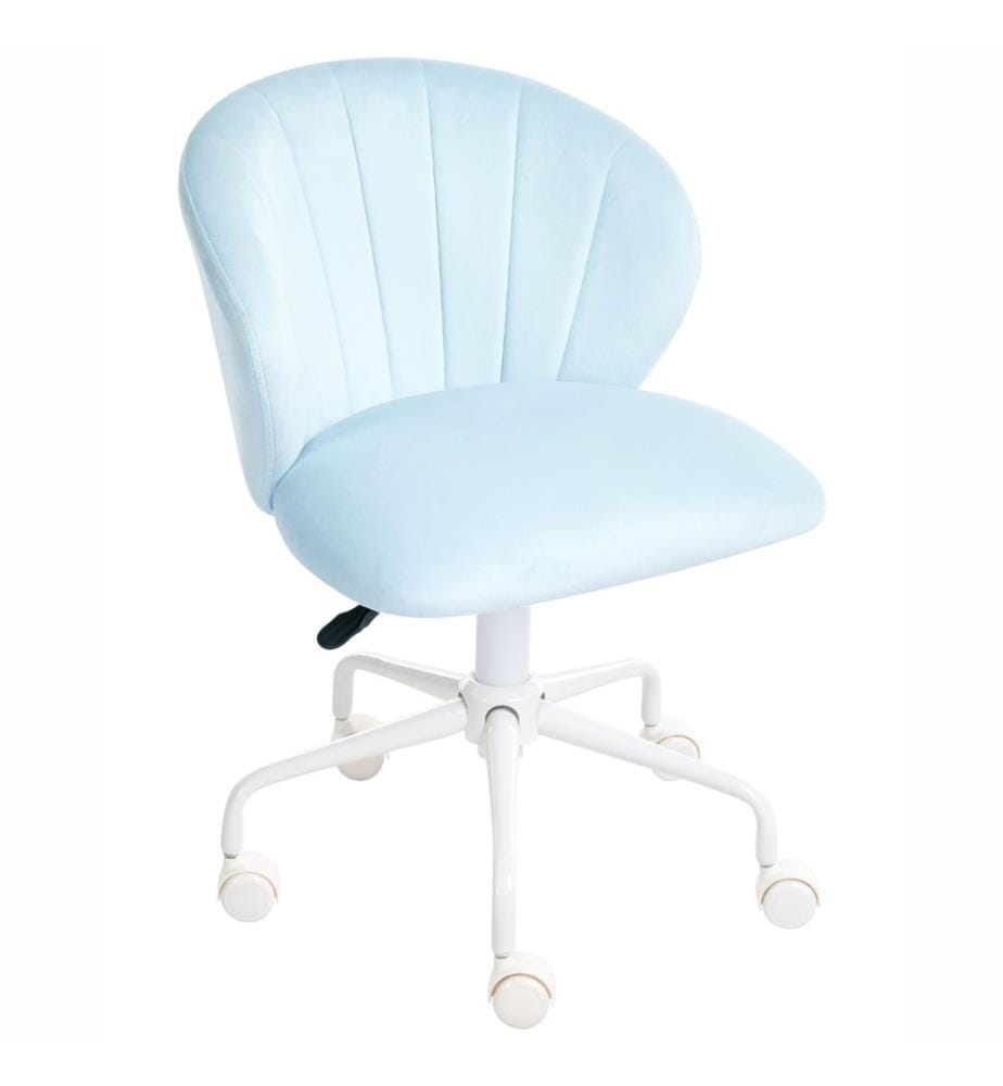 Chaise de bureau CHEERFUL Velours Bleu clair