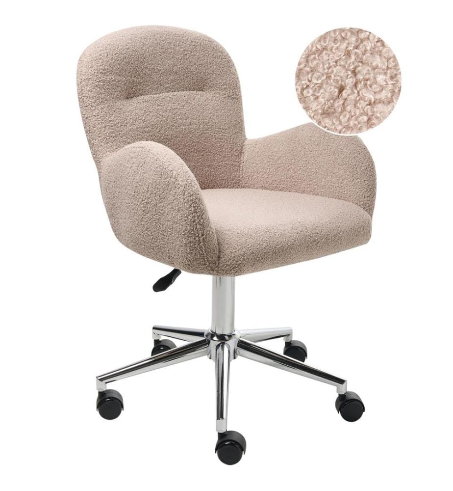 Schreibtischstuhl PRIDDY Bouclé Beige