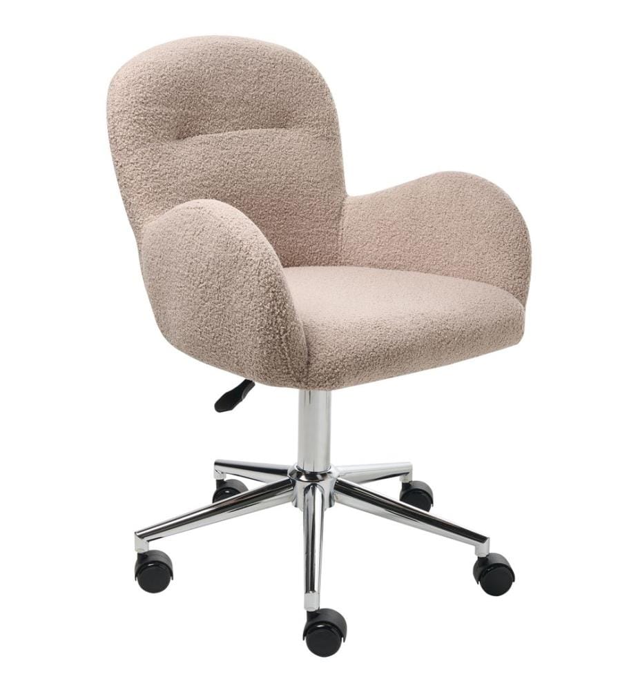 Schreibtischstuhl PRIDDY Bouclé Beige