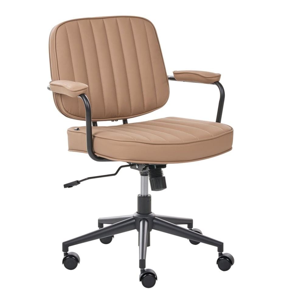 Chaise de bureau BERNE Cuir PU Marron clair