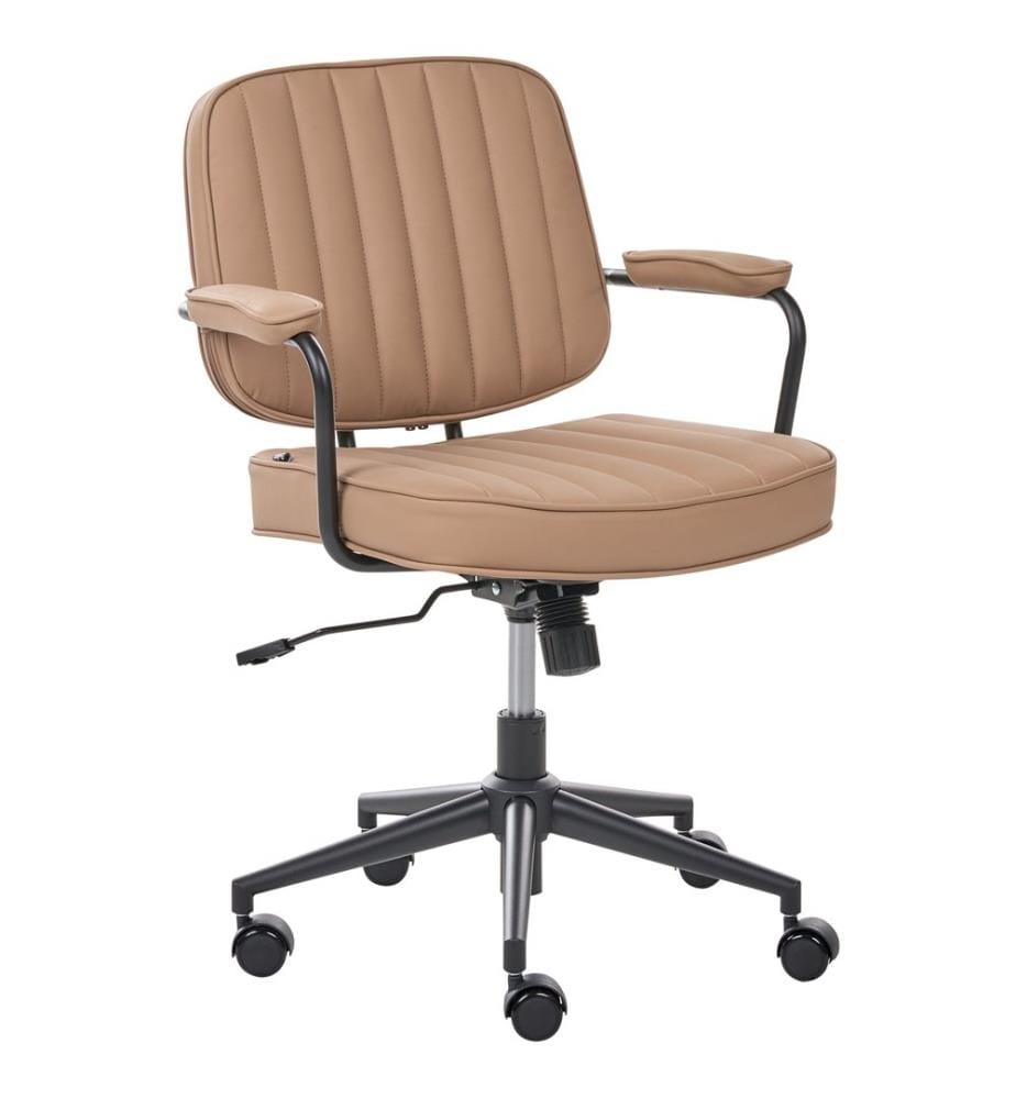 Chaise de bureau BERNE Cuir PU Marron clair