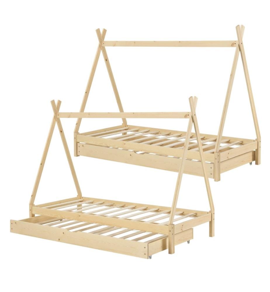 Letto per bambini Cree 90x200 cm Tipi in legno indiano