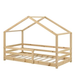 Kinderbett Knätten 80x160 cm mit Rausfallschutz Holz