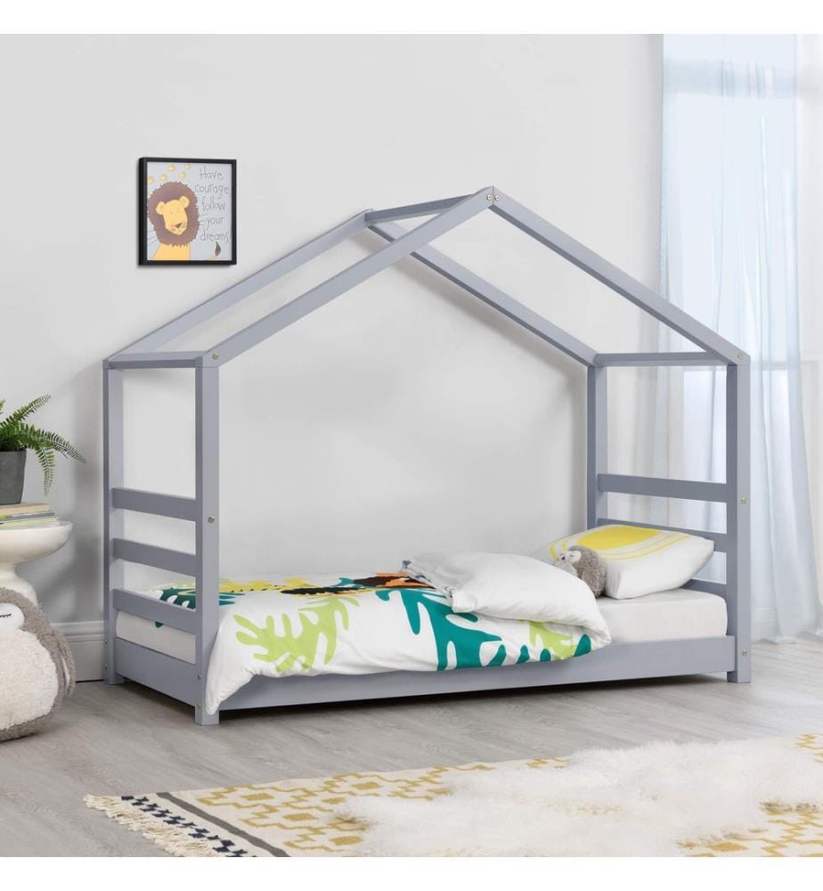 Letto per bambini Vardø 70x140 cm legno grigio
