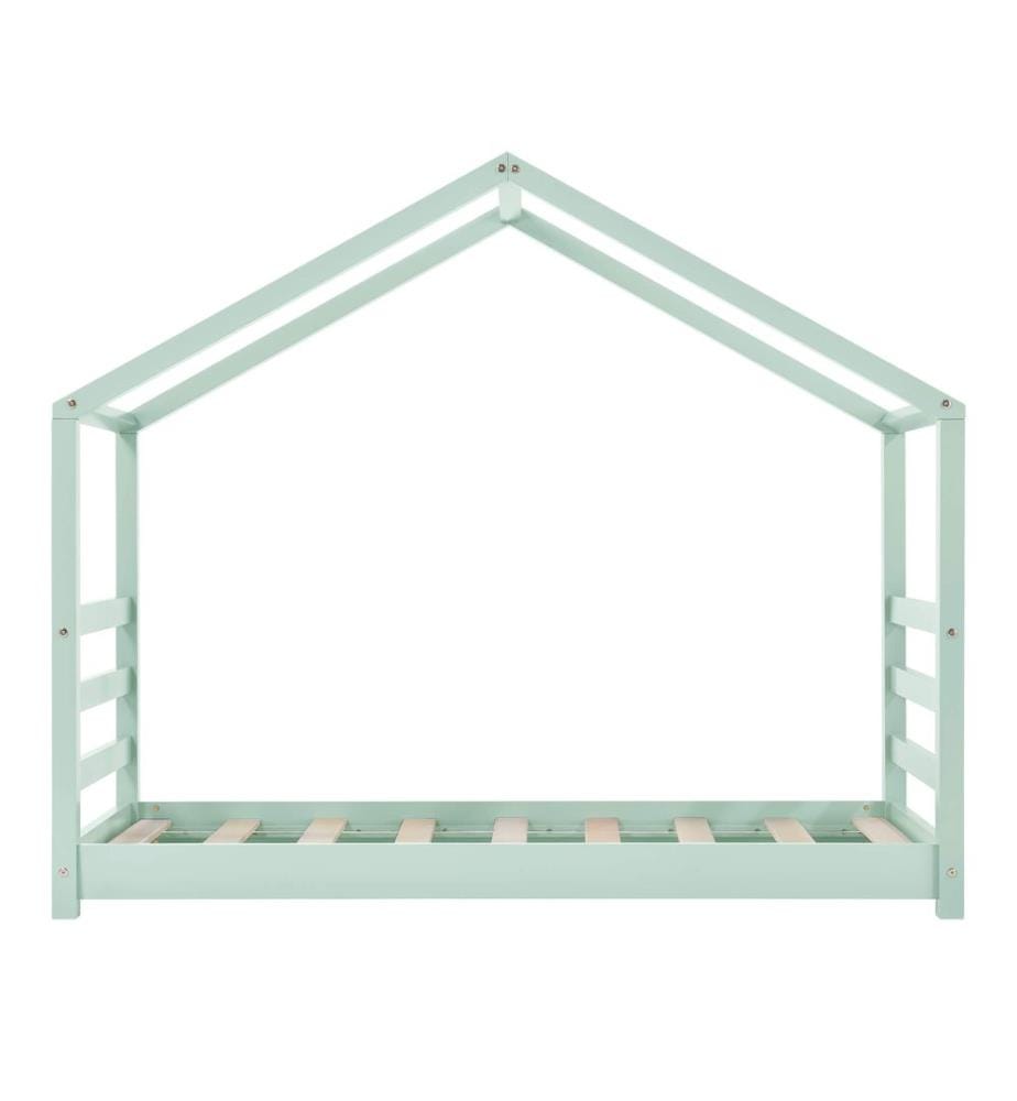 Letto per bambini Vardø 80x160 cm in legno verde menta