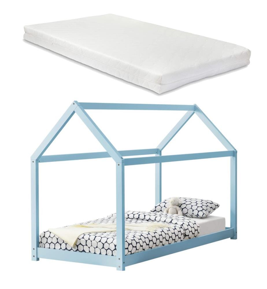 Letto per bambini Netstal 90x200 cm con materasso blu
