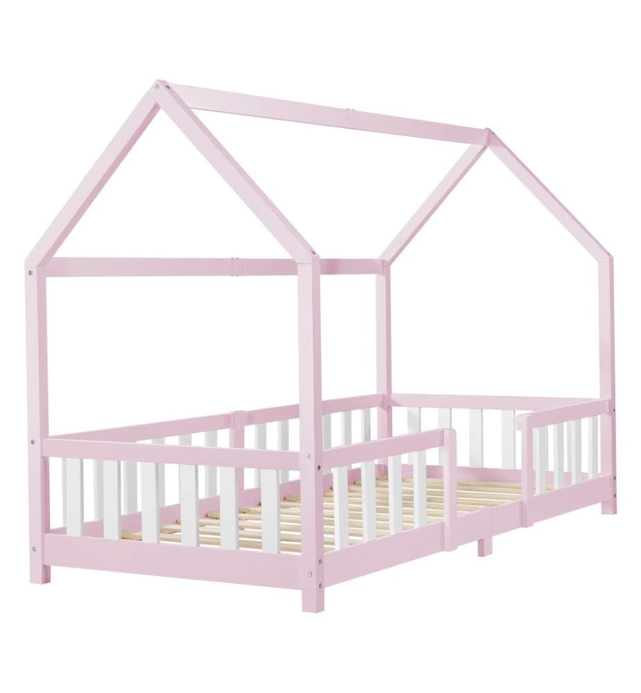 Letto per bambini Sisimiut 90x200 cm con protezione anticaduta Rosa