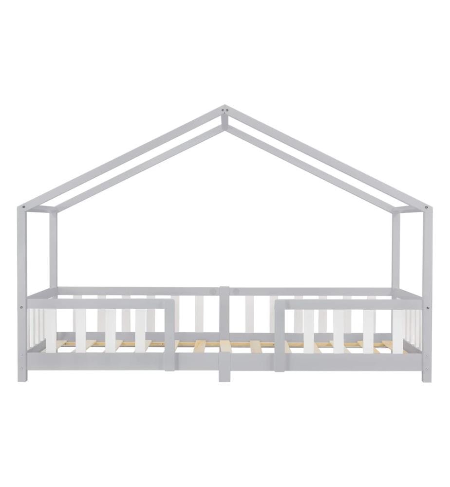 Letto per bambini Treviolo 90x200 cm con materasso e parapetto