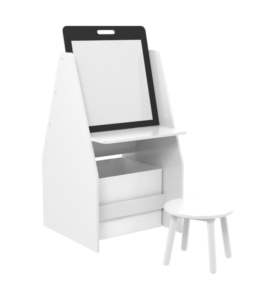 Kindertisch mit Maltafel Ferrol 88x51x49 cm Weiss