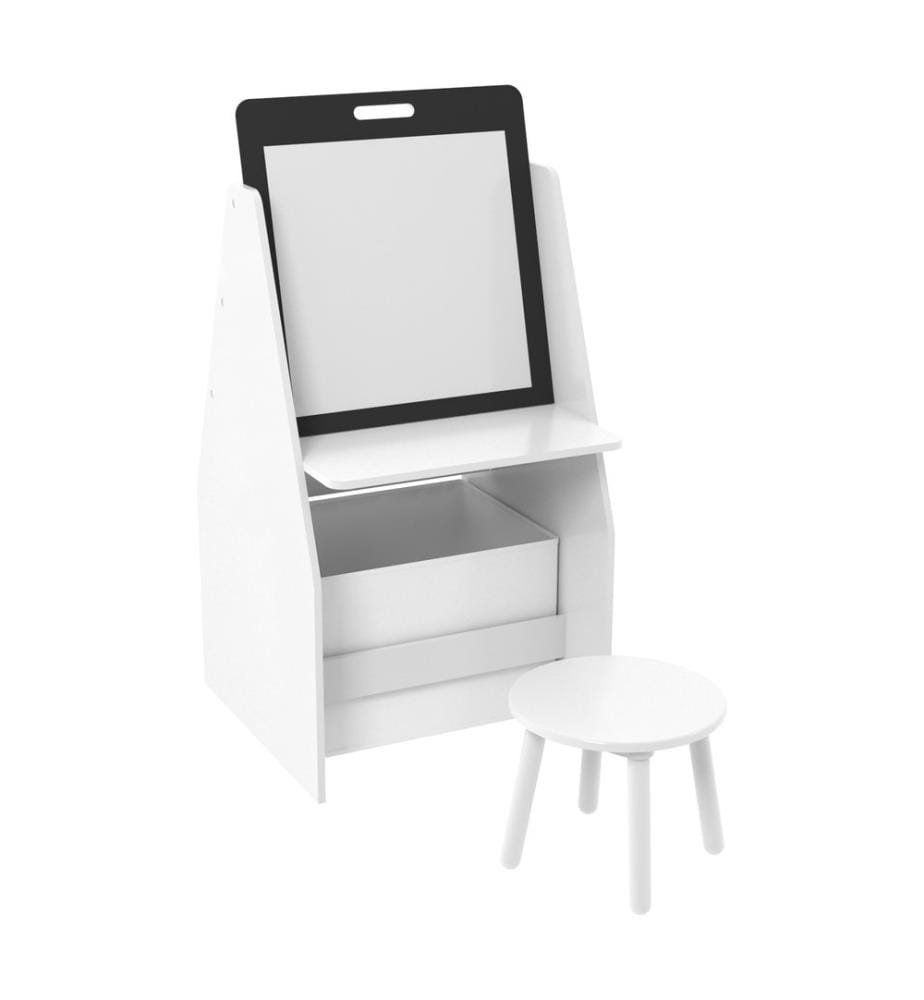 Kindertisch mit Maltafel Ferrol 88x51x49 cm Weiss
