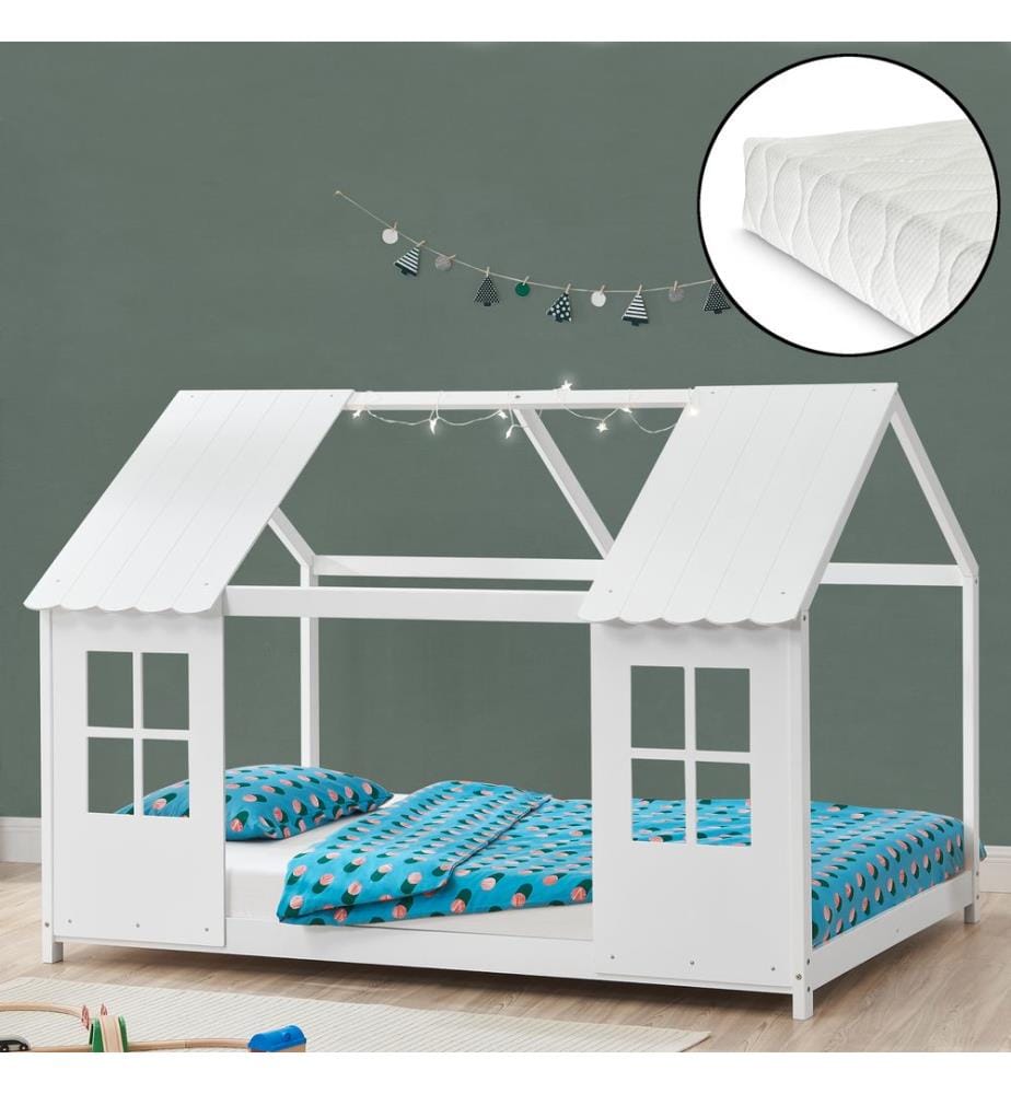 Letto per bambini Tostedt 120x200 cm con materasso bianco