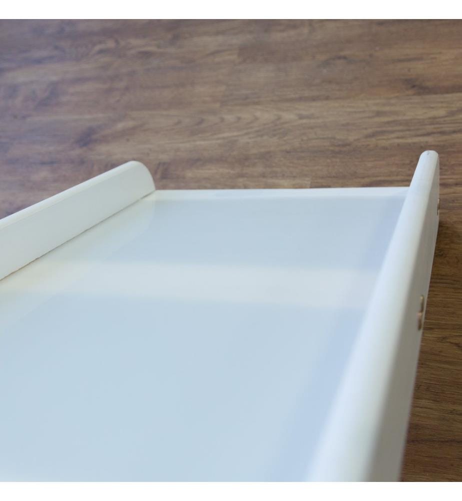 Hochbett Kinderbett 90x200 cm aus Holz Weiss-Pink