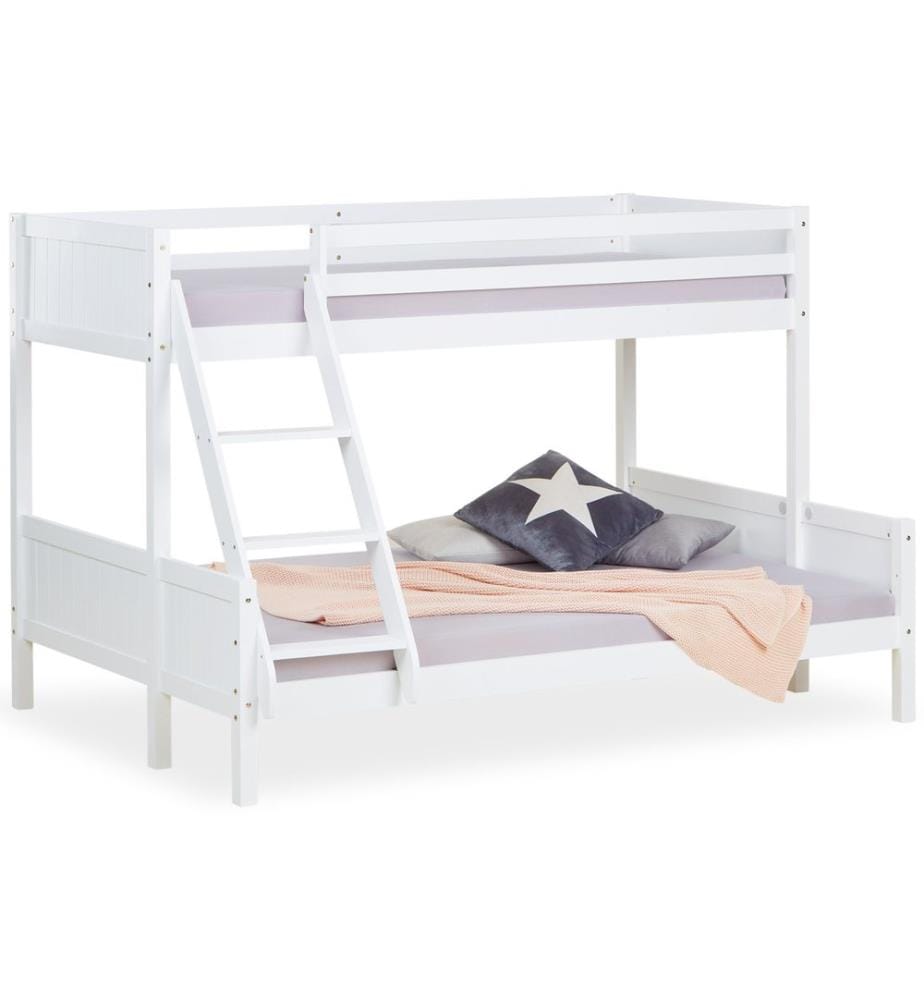 Hochbett Kinderbett Doppelbett 90x200 cm aus Holz Weiss