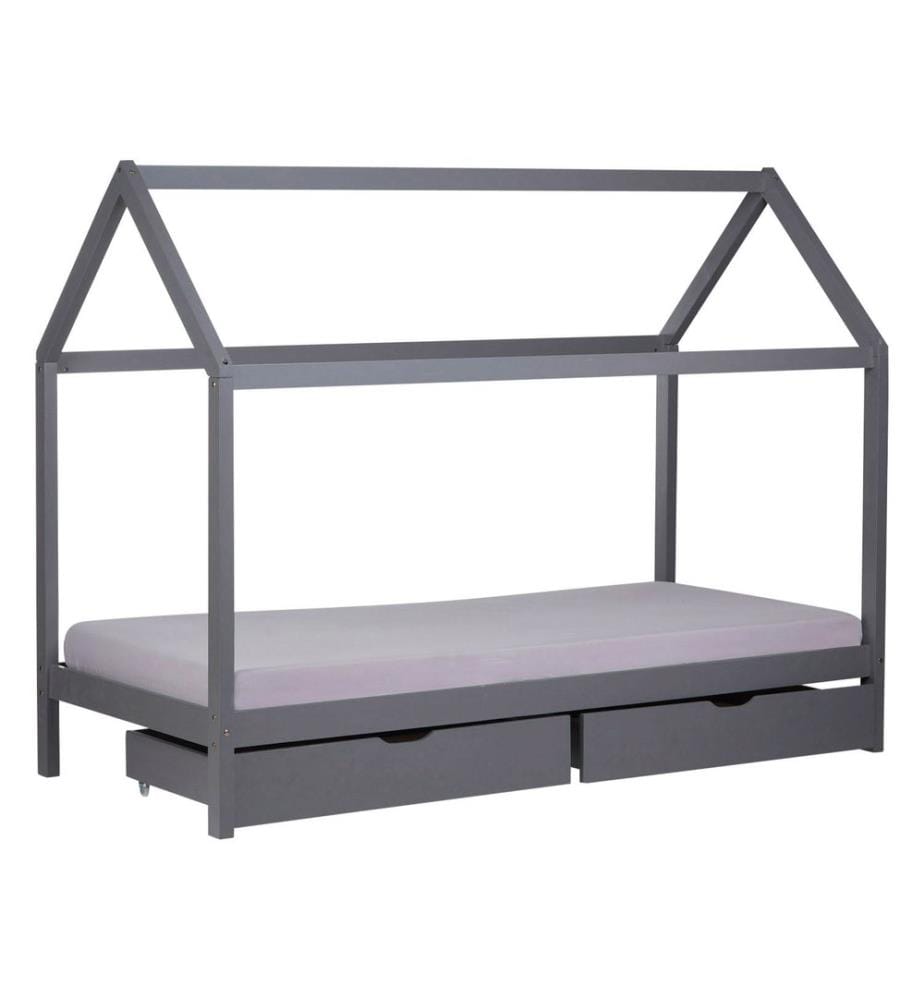 Casa letto Letto per bambini 90x200 cm in legno Grigio