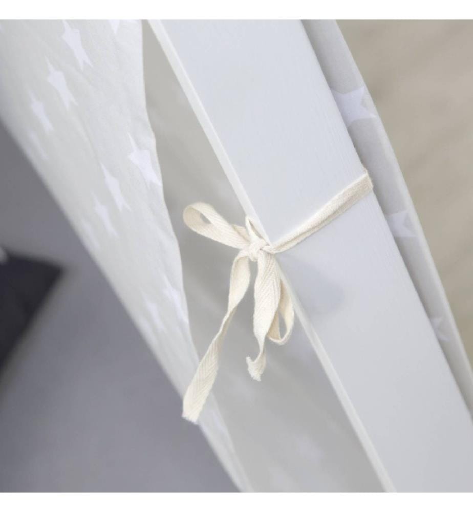 Hausbett Kinderbett 90x200 cm aus Holz Weiss