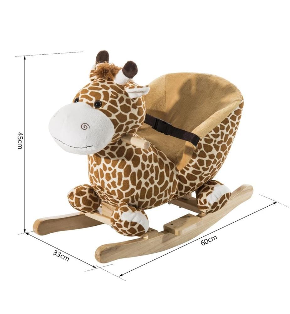 Cheval à bascule en forme de girafe avec musique