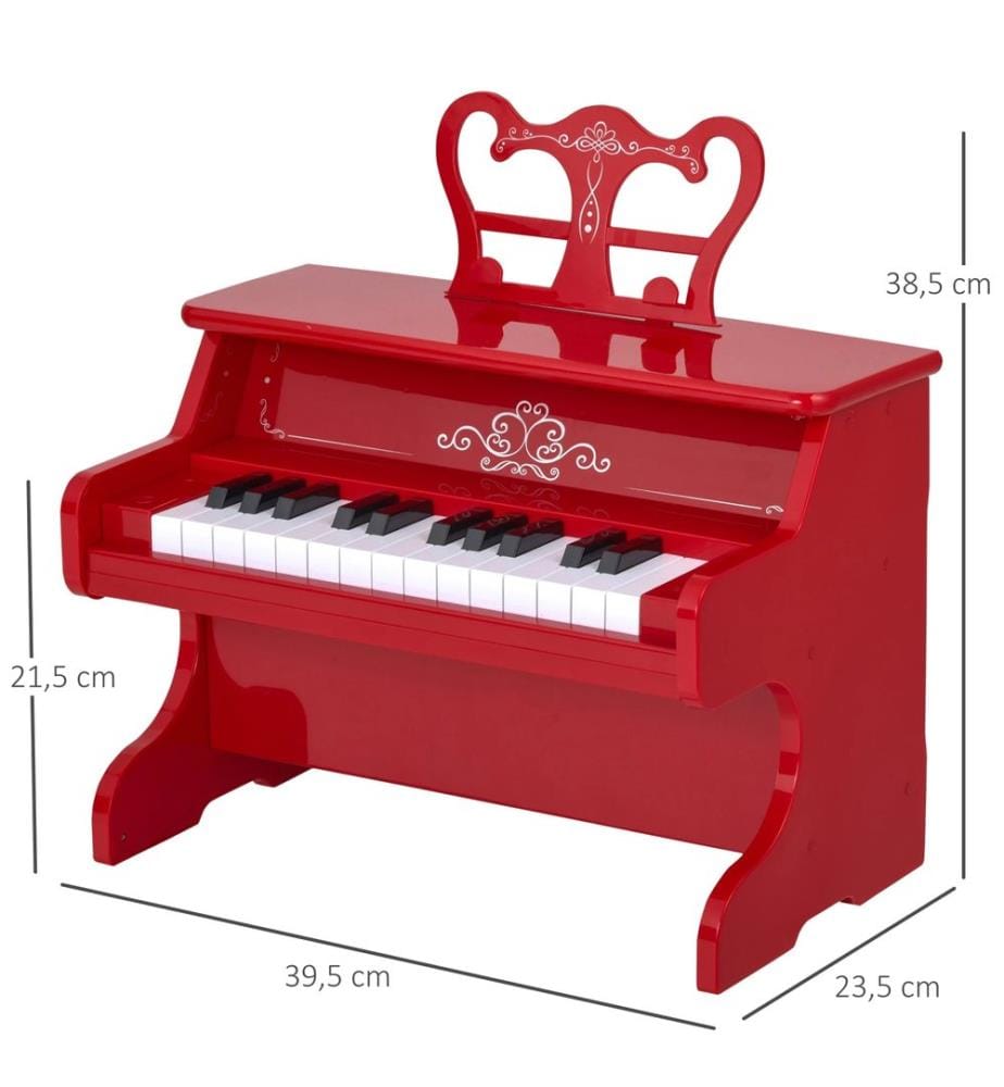 Mini-piano pour enfants, 25 touches, rouge