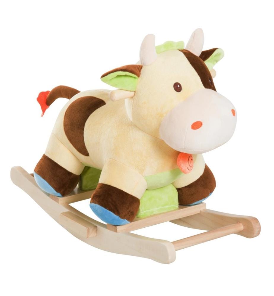 Jouet à bascule : cheval à bascule en forme de vache avec son