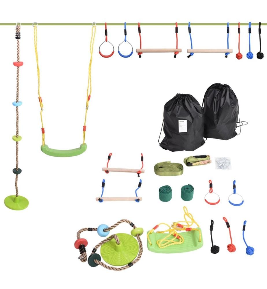 Kit Ninja Slackline : obstacles suspendus pour structure d'escalade pour enfants