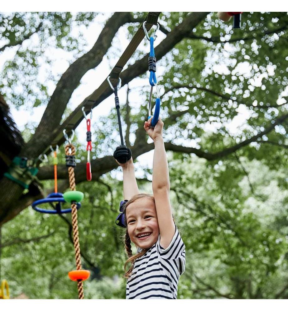 Kit Ninja Slackline : obstacles suspendus pour structure d'escalade pour enfants
