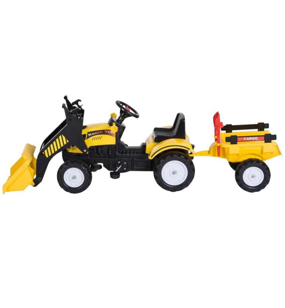 Tracteur pour enfants, voiture pour enfants avec chargeur frontal et remorque