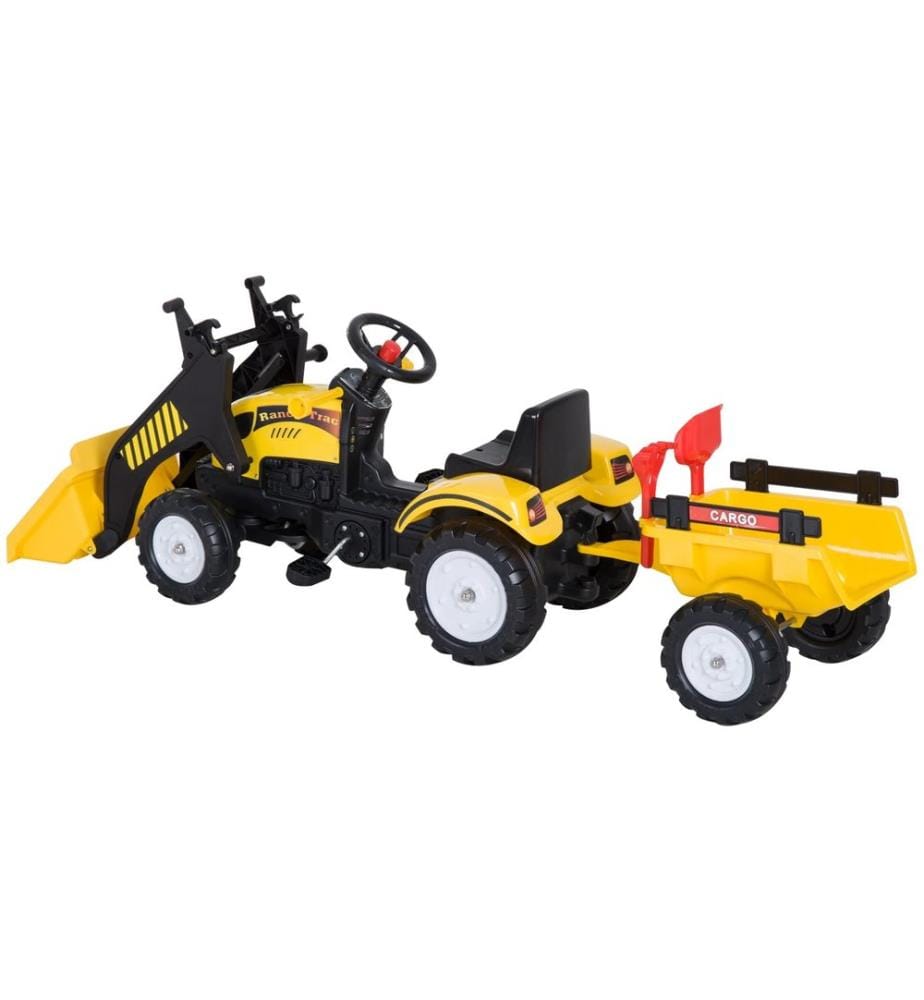 Tracteur pour enfants, voiture pour enfants avec chargeur frontal et remorque