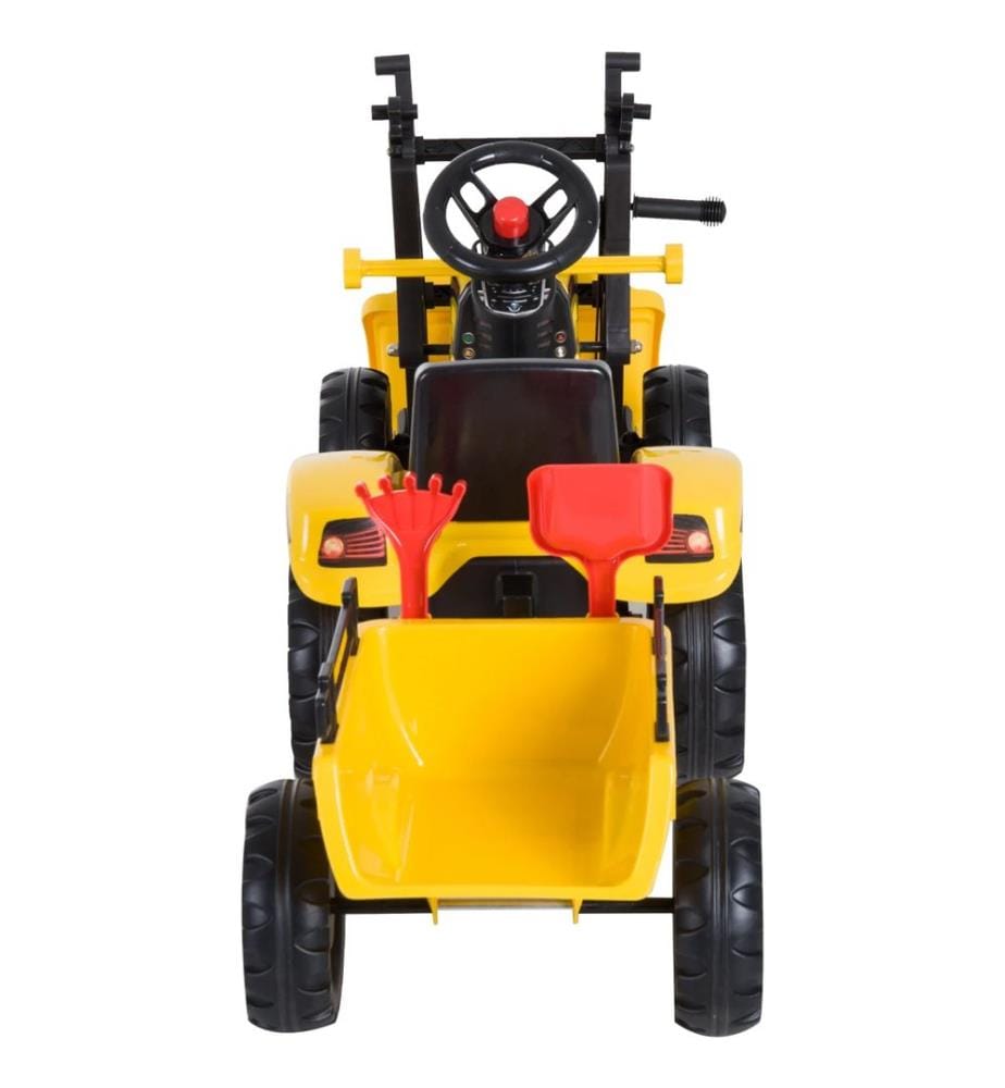 Tracteur pour enfants, voiture pour enfants avec chargeur frontal et remorque