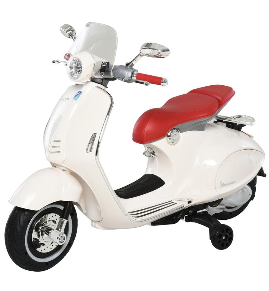 Moto pour enfants Vespa, 3 à 6 ans, moto électrique blanche