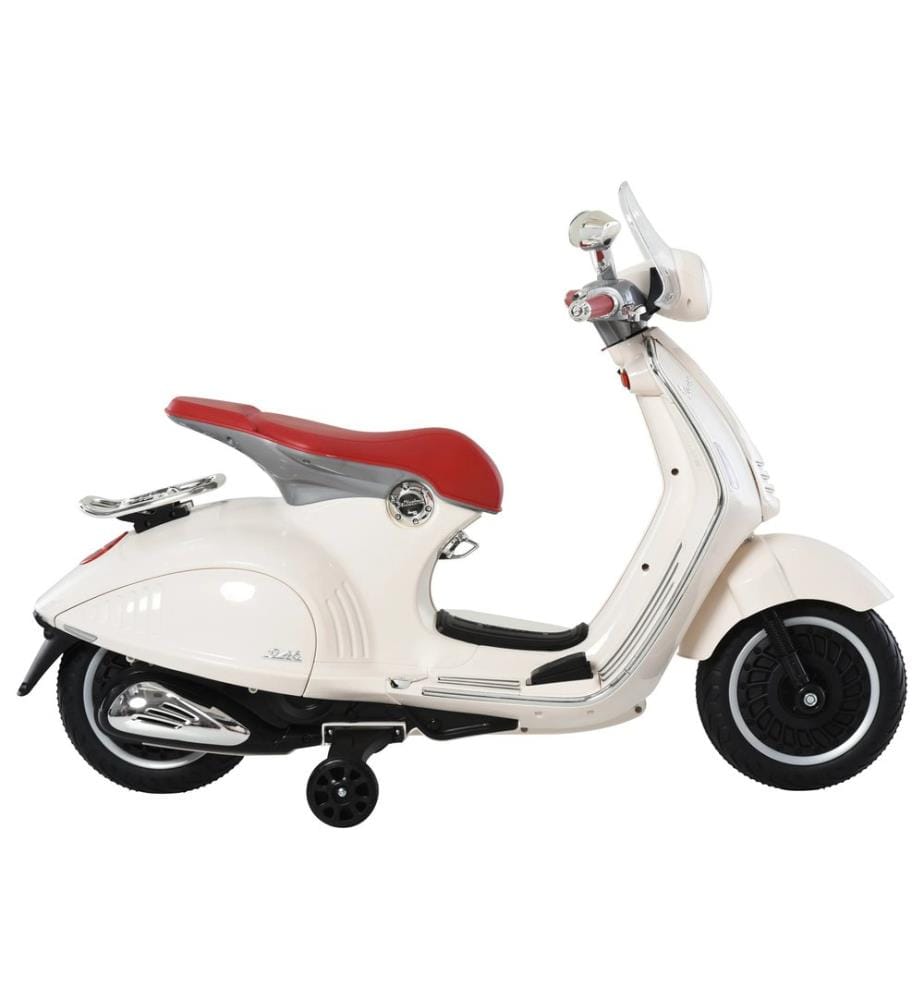 Moto pour enfants Vespa, 3 à 6 ans, moto électrique blanche