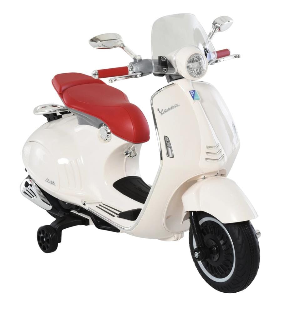 Moto pour enfants Vespa, 3 à 6 ans, moto électrique blanche
