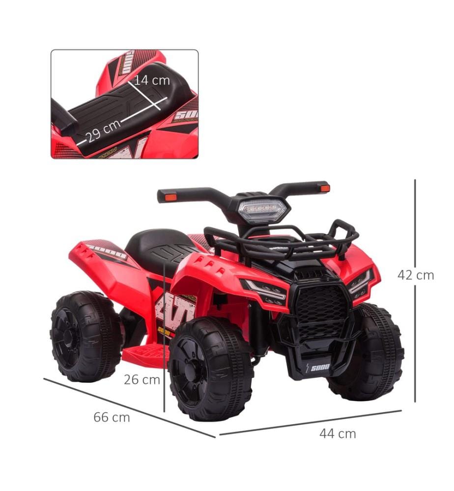 Quad électrique, voiture électrique pour enfants, rouge