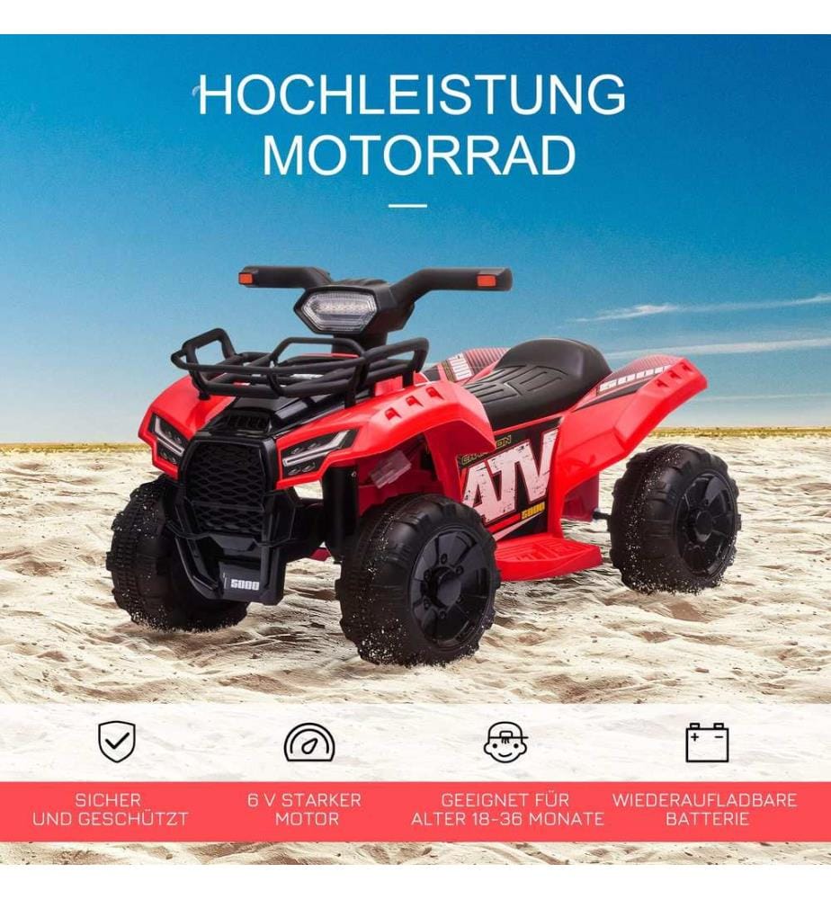 Quad électrique, voiture électrique pour enfants, rouge