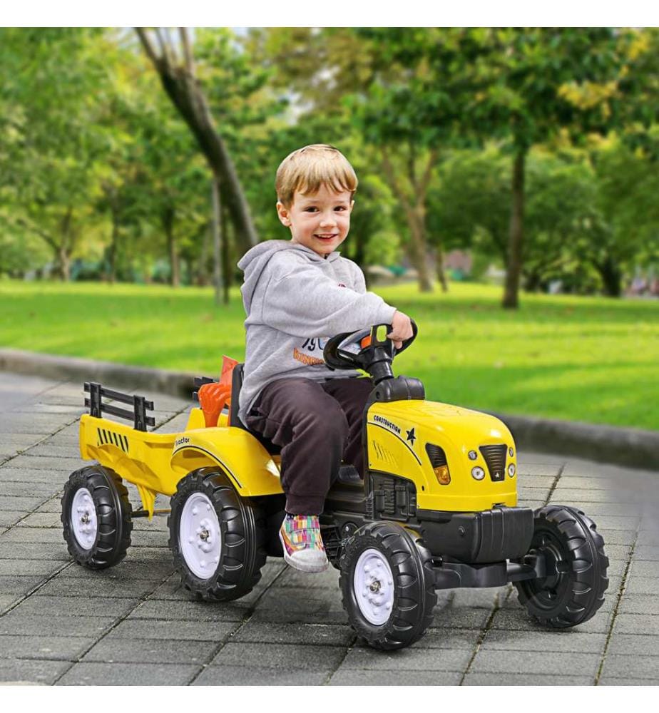 Tracteur pour enfants avec remorque, voiture pour enfants, véhicule à pédales
