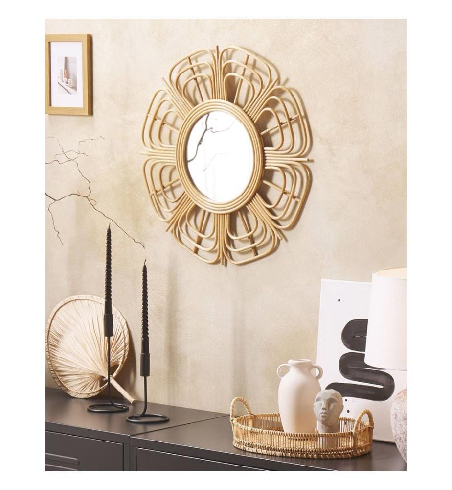 Miroir PASAKU 60 cm 60 cm Rotin Naturel