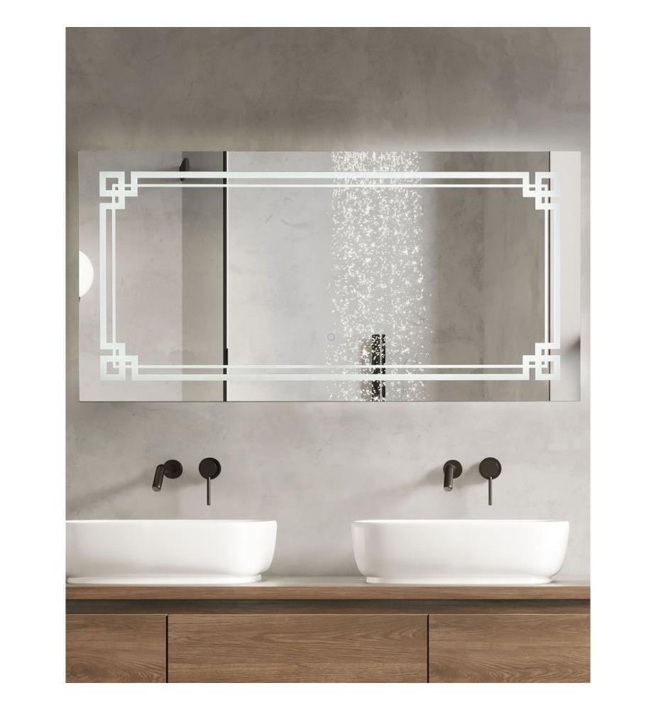 LED-Badezimmer-Spiegel AVRANCHES 120 cm 60 cm Silber