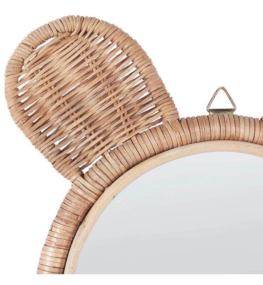 Miroir ASHANTI 30 cm 33 cm Rotin Naturel