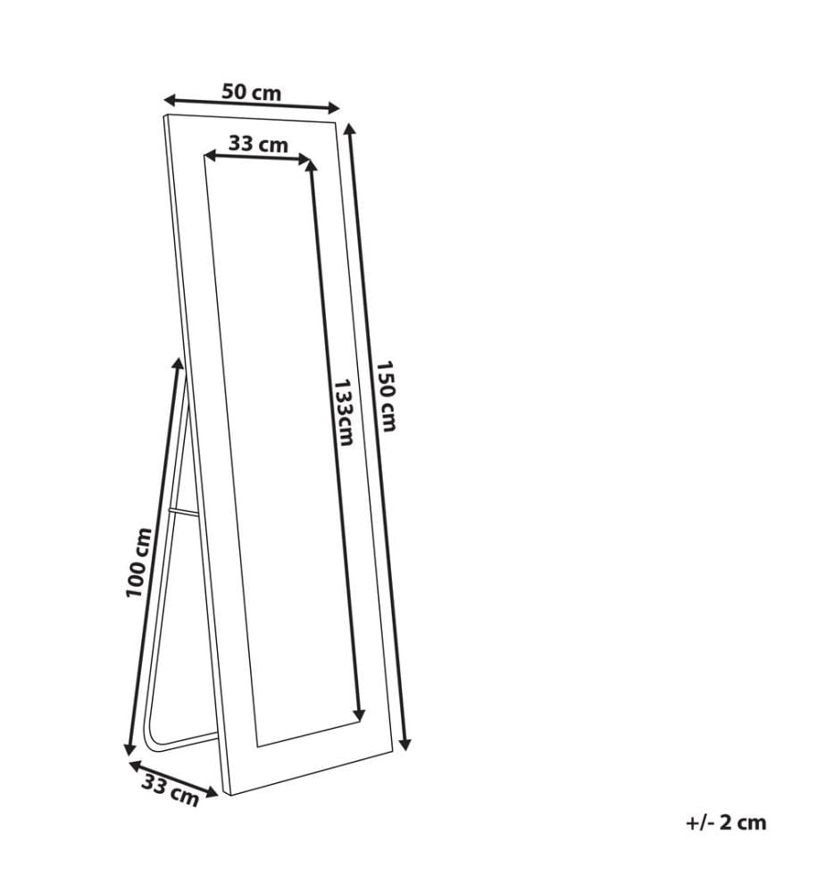 Standspiegel ANSOUIS 150 cm Samtstoff Marineblau