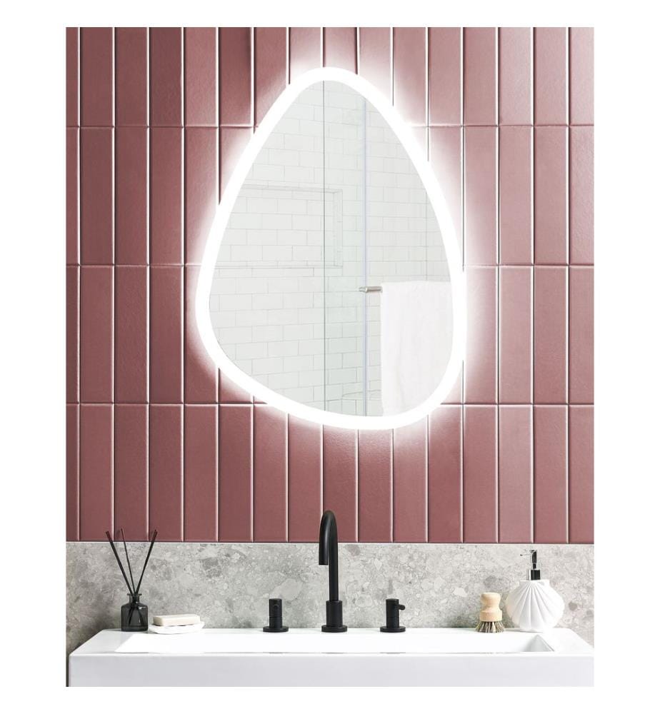 LED-Badezimmer-Spiegel BETHUNE 58 cm 78 cm Silber