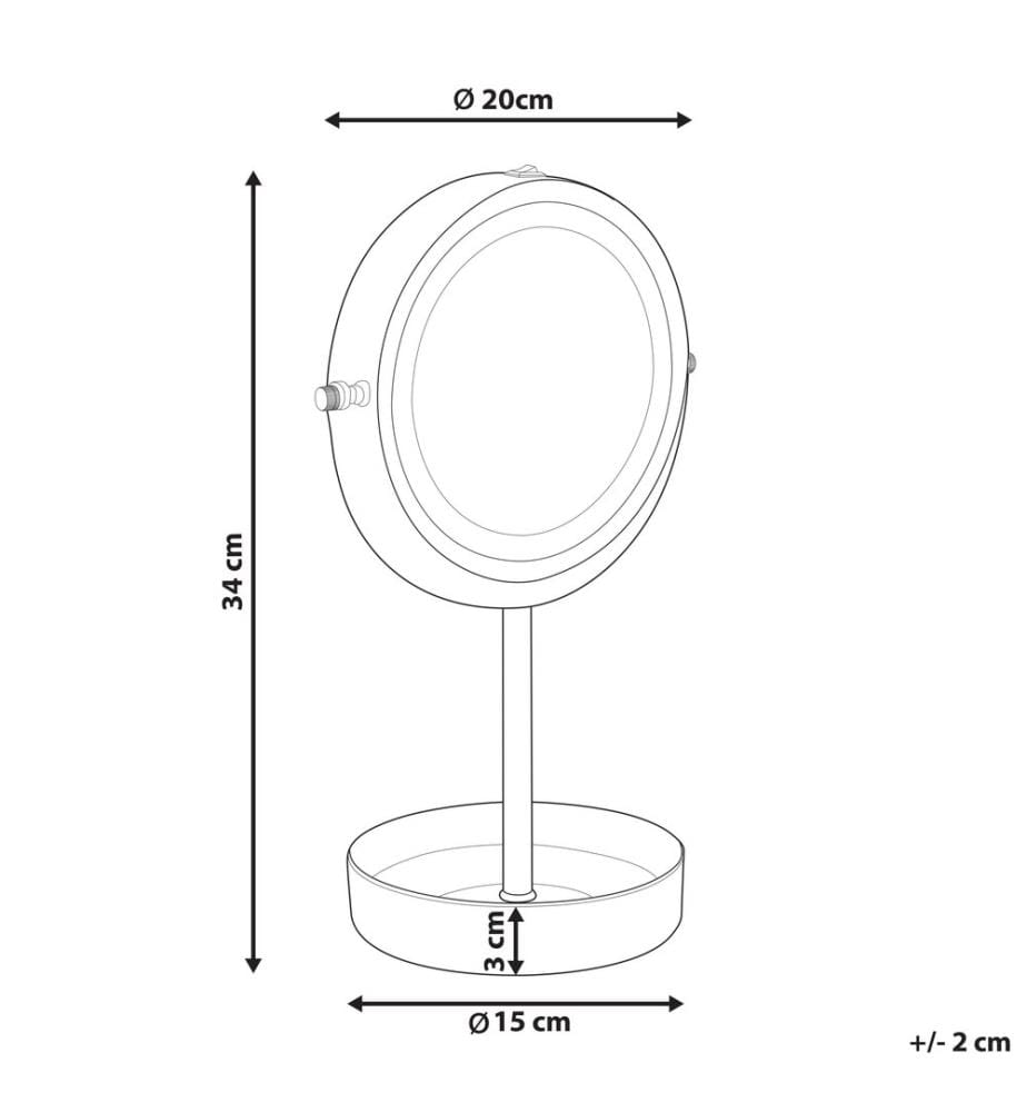 Makeup Mirror LED SAVOIE Black/ Silver