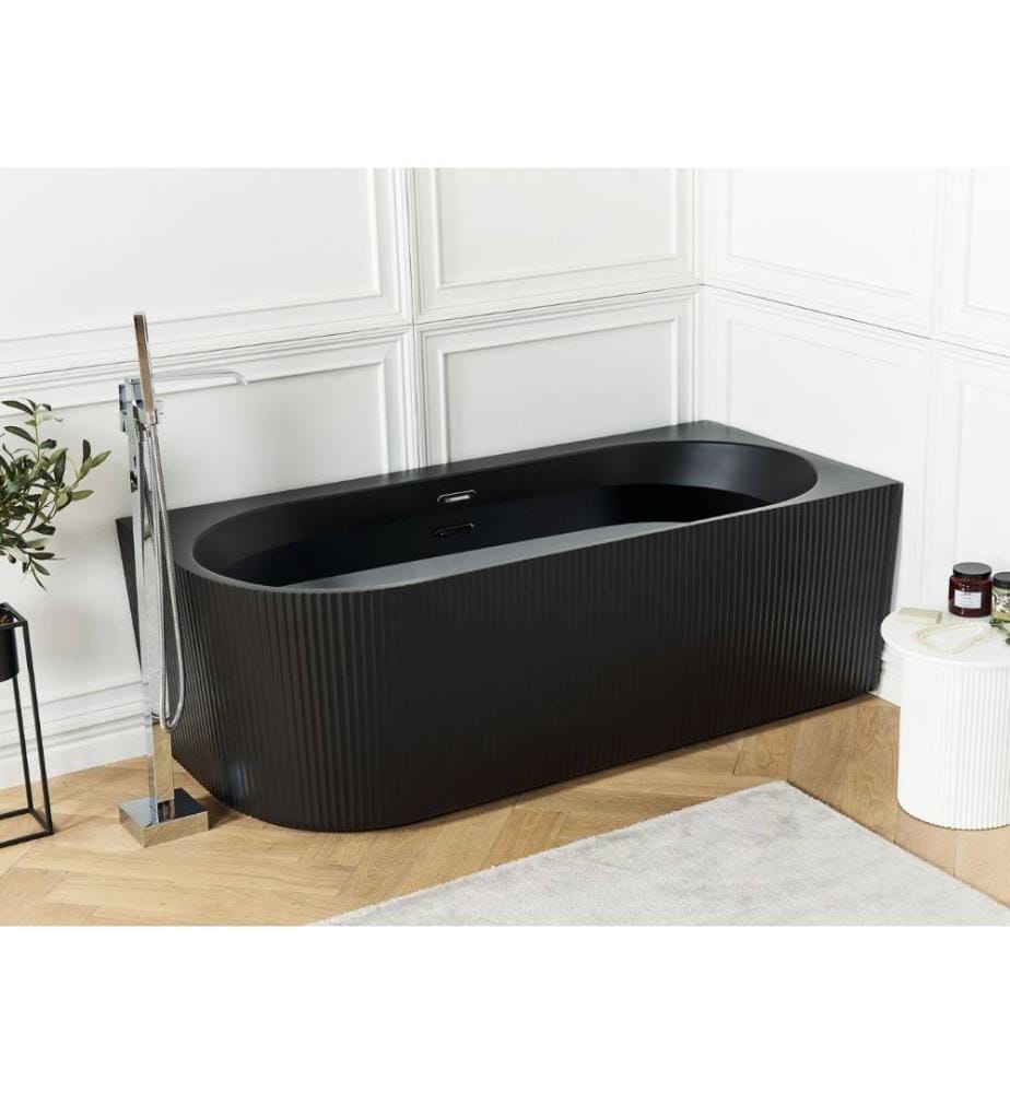 Vasca da bagno angolare GOCTA Lato Sinistro 170 x 80 cm Nero
