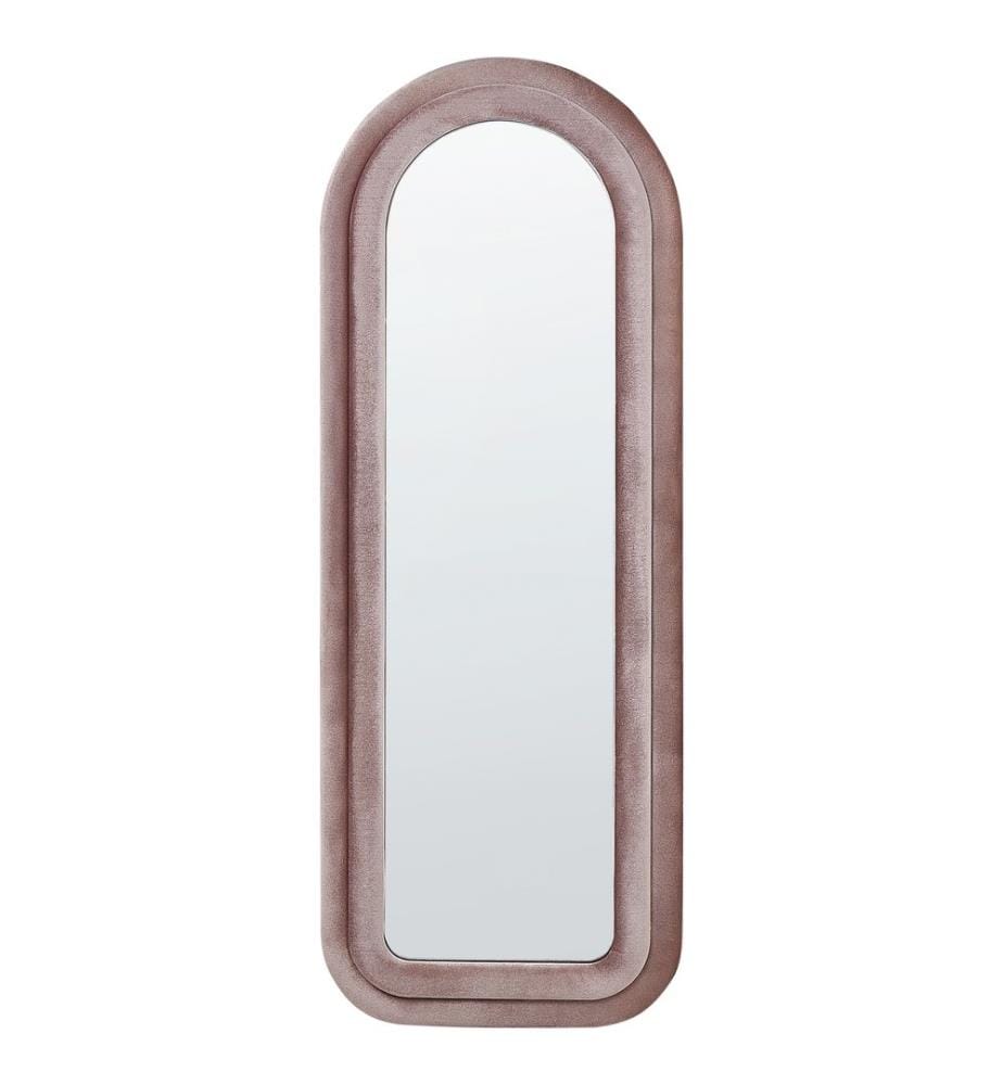 Wandspiegel CULAN 60 cm 160 cm Samtstoff Rosa